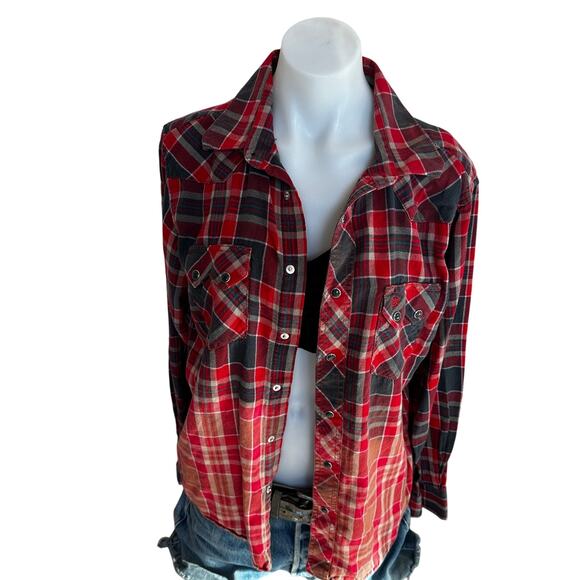 University of Montana Grizzlies Plaid Flannel Shirt LARGE Oversize Football Griz - Picture 4 of 5
